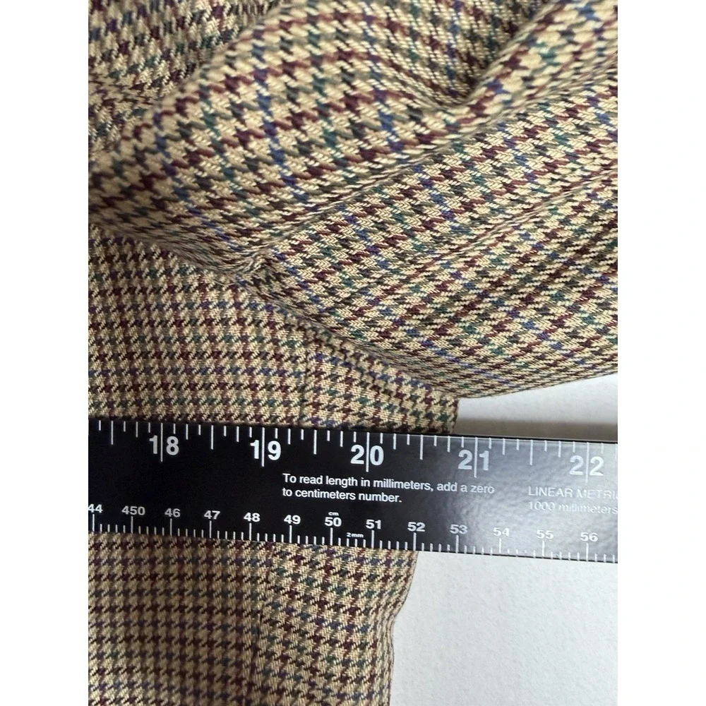 Robert Stock Men's Wool Houndstooth Sport Coat Blazer Brown Tan Tweed 39R